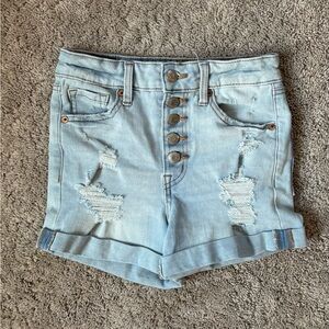 Aeropostale Light Wash Distressed Jean Shorts